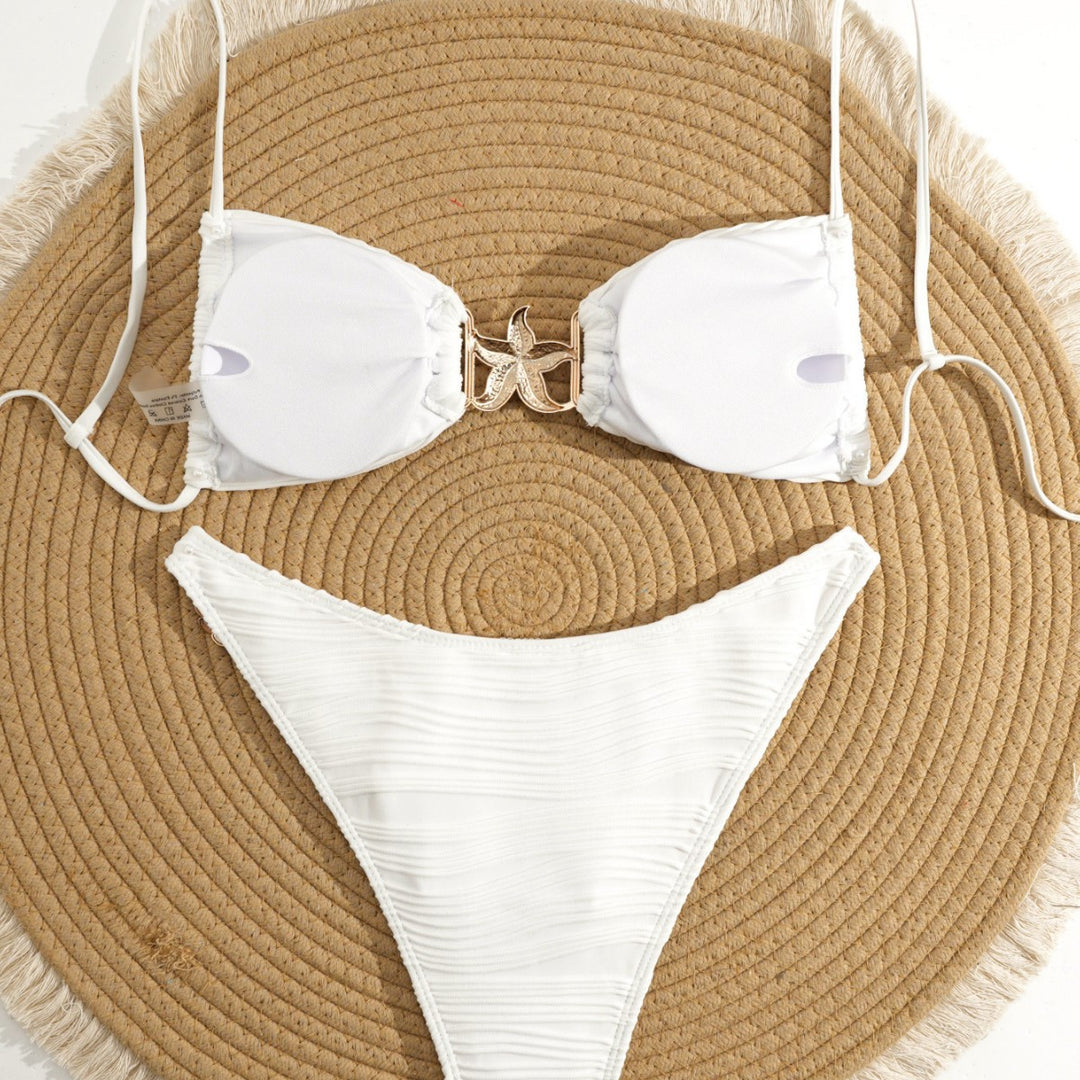 Damen Raffiniertes Bikini-Set mit Gold-Details EB