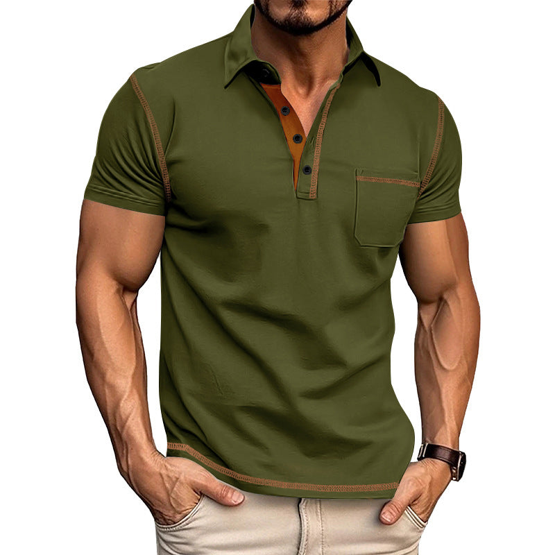 Herren Poloshirt mit modernem Kragen und praktischen Knopfdetails EB