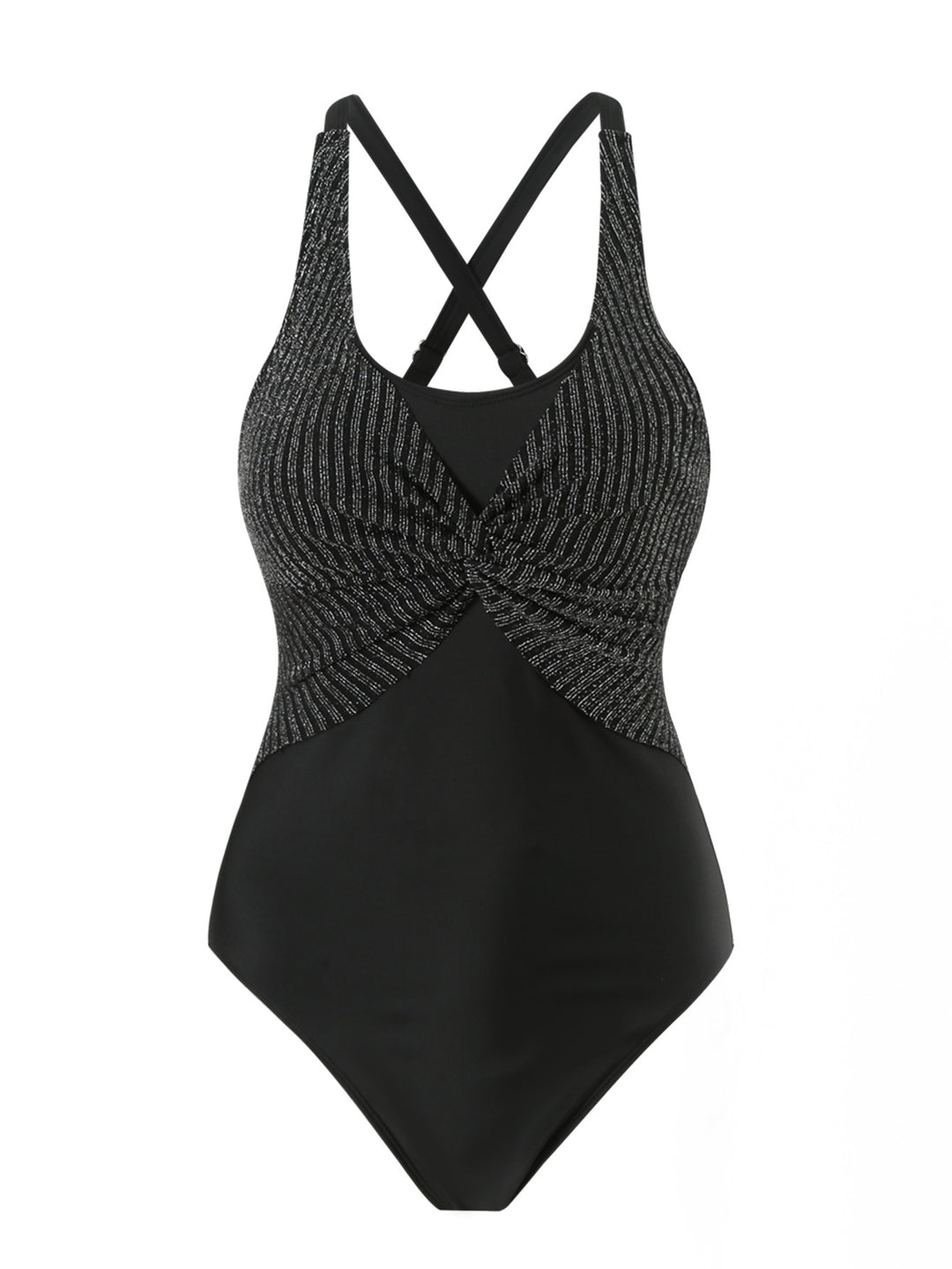 Damen Sportlicher Einteiler Badeanzug mit stilvollem Wickel-Design EB