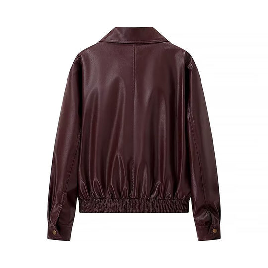 Damen Kunstleder-Shortjacke mit stylischem Reißverschluss EB
