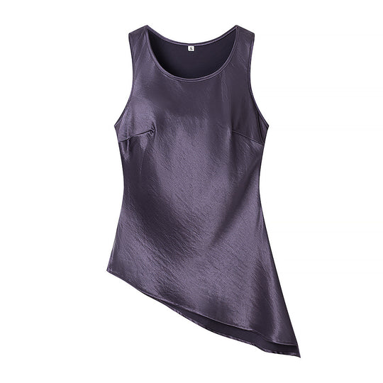 Damen Set bestehend aus elegantem Oberteil mit asymmetrischem Saum und weit geschnittener Hose EB