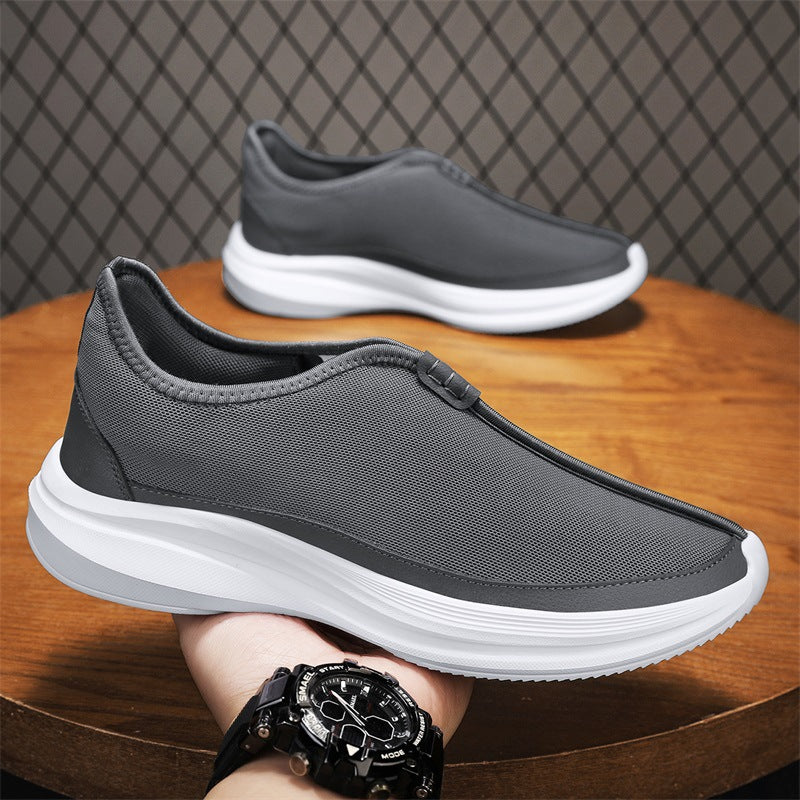 Damen Freizeit Slip-On Sneakers mit atmungsaktiver Mesh-Oberfläche und gepolsterter Sohle EB