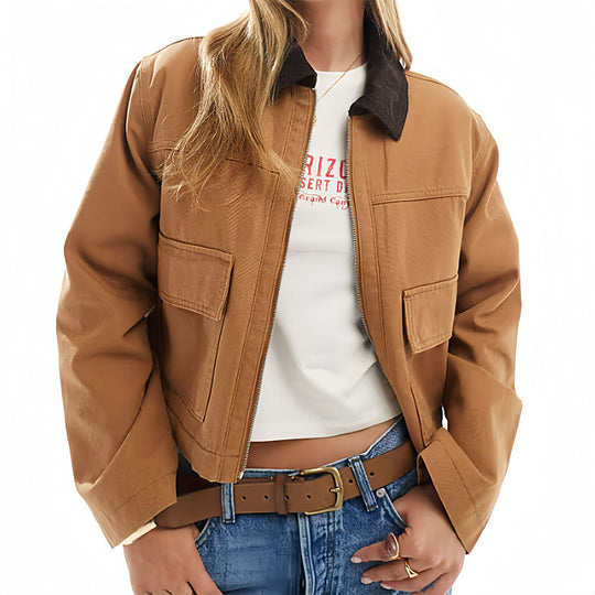 Damen modische Kurzjacke im Utility-Stil EB