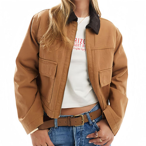 Damen modische Kurzjacke im Utility-Stil EB