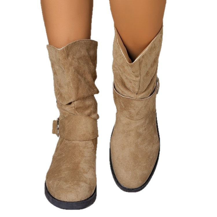 Damen Stiefeletten mit modischem Schnallenakzent und komfortablem Schaft EB