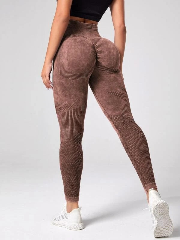 Damen Sculpting Leggings mit hohem Bund und innovativer Textur EB