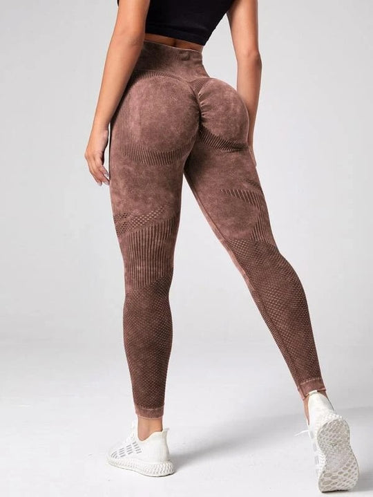 Damen Sculpting Leggings mit hohem Bund und innovativer Textur EB