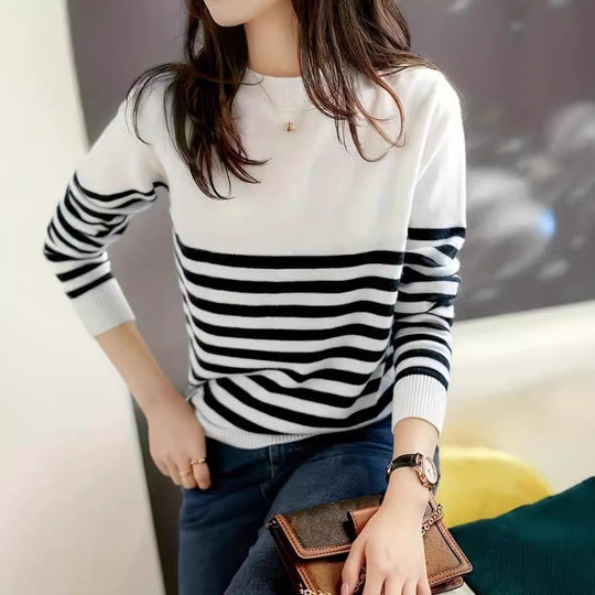 Damen gestreifter Pullover EB