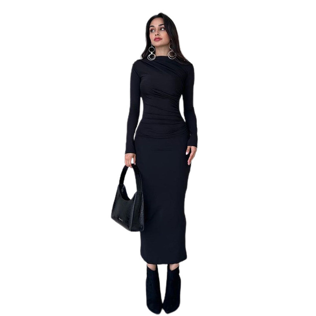 Damen figurbetontes Langarmkleid EB
