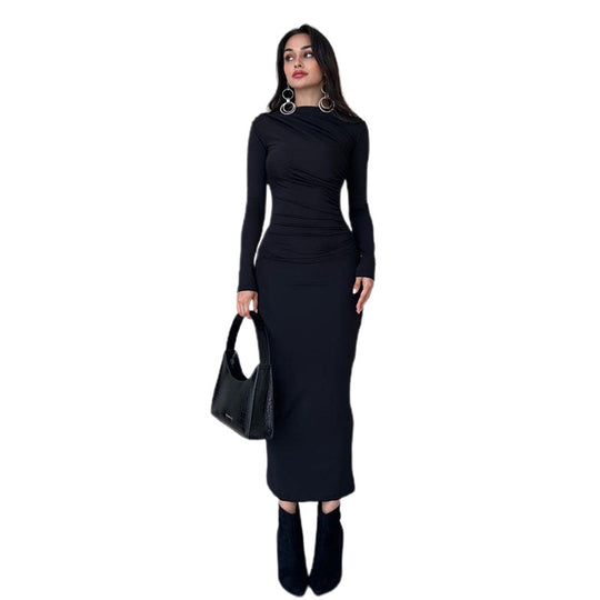 Damen figurbetontes Langarmkleid EB