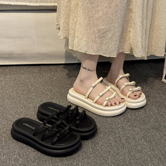 Damen modische Clogs mit gemusterten Riemen und komfortabler Fußbettgestaltung EB