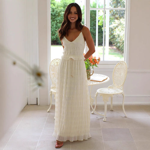 Damen Maxikleid mit zarten Rüschen EB