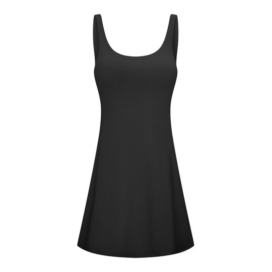 Damen Freizeitkleid mit tiefem Rundhalsausschnitt und schwingender Silhouette EB