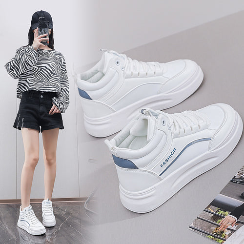 Damen modische High-Top Sneakers mit extrastarker Sohle und gepolsterter Innensohle EB