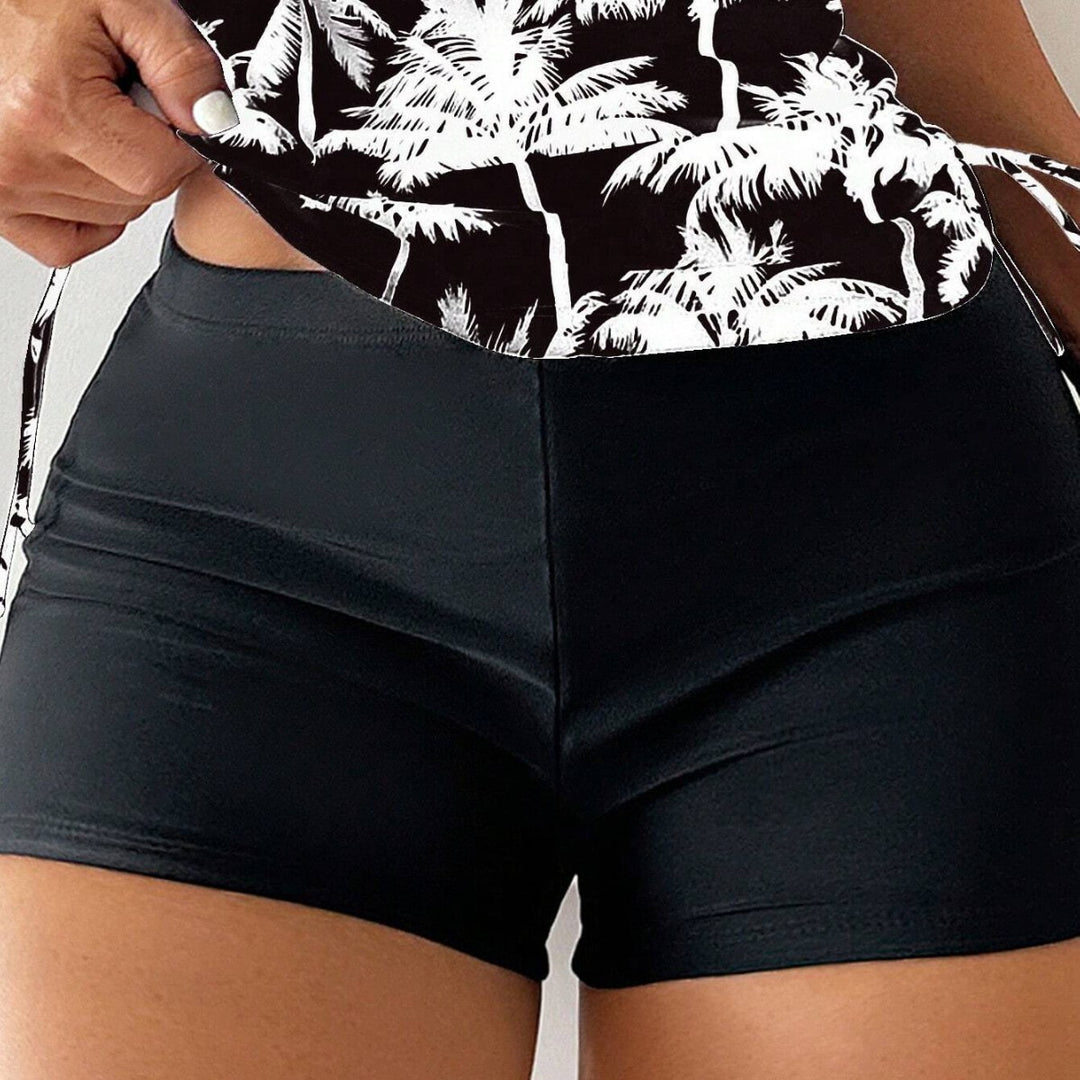 Damen Sportliches Tankini-Set mit verstellbaren Seitenschnüren EB
