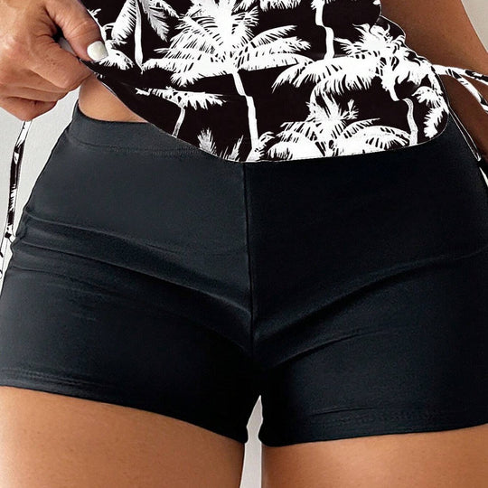 Damen Sportliches Tankini-Set mit verstellbaren Seitenschnüren EB