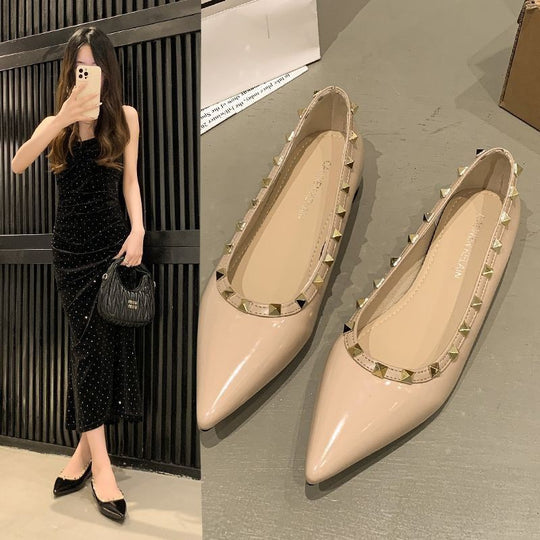 Damen elegante Ballerinas mit modischer Zierverzierung und schmaler Silhouette EB