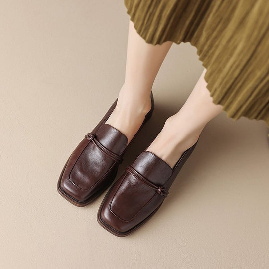 Damen elegante Loafers mit komfortablem Blockabsatz EB