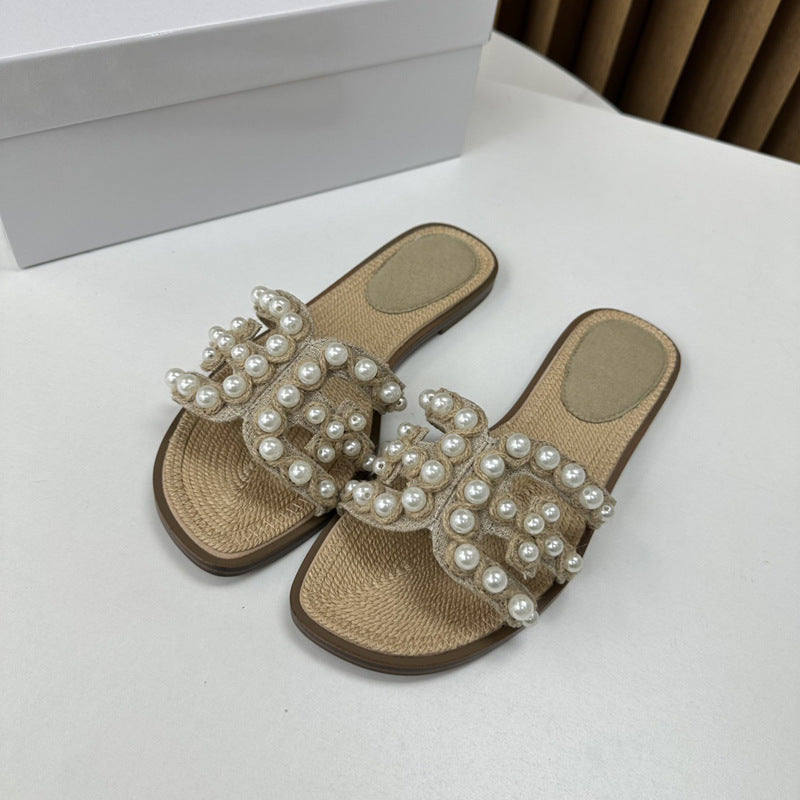 Damen Perlenbesetzte Sommerschuhe EB