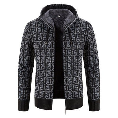 Herren modische Strickjacke mit hochgeschlossenem Kragen EB