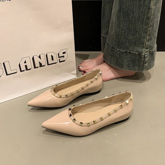 Damen elegante Ballerinas mit modischer Zierverzierung und schmaler Silhouette EB