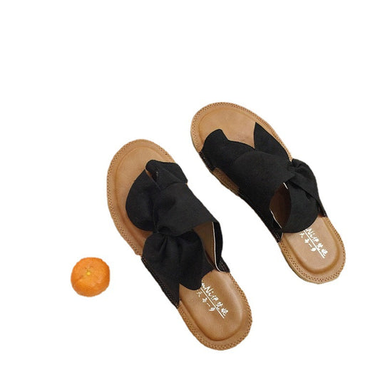 Damen modische Slipper mit elegantem Knotendesign EB