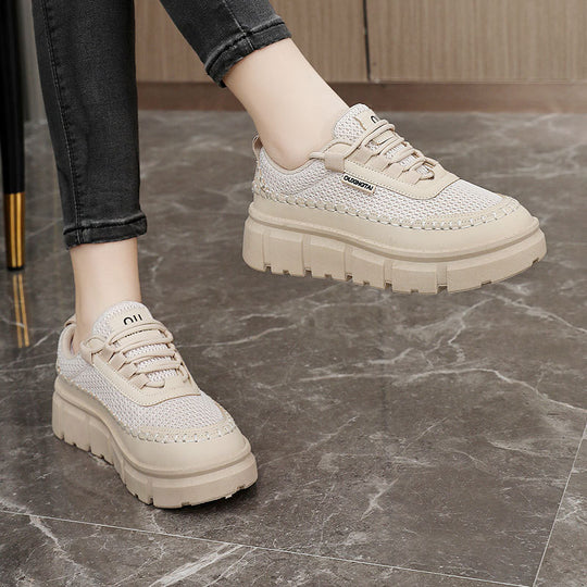 Damen Sportliche Chunky Sneakers mit atmungsaktiver Mesh-Oberfläche und robuster Sohle EB