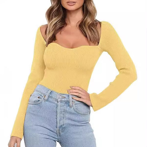 Damen elegante cropped Strickbluse EB