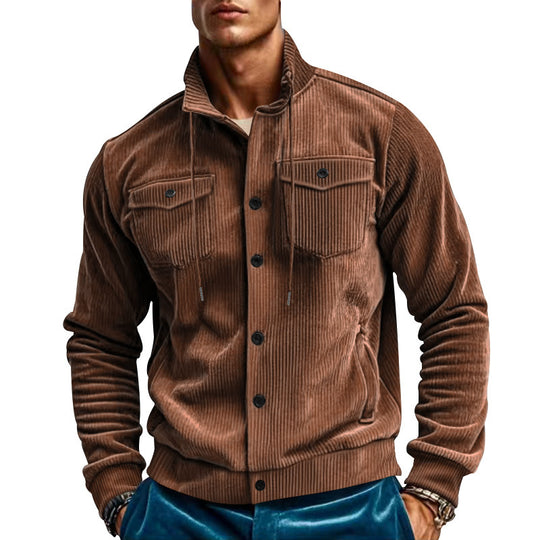 Herren modische Cordjacke mit praktischen Taschen und hochwertiger Verarbeitung EB