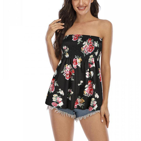 Damen Bustier-Oberteil mit floralem Design EB