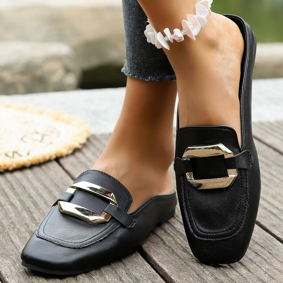 Damen elegante Mokassins mit modischem Schnallenverschluss EB