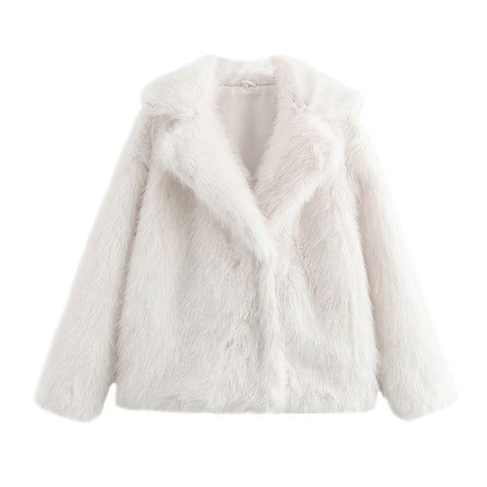 Damen Kuschelige Kunstfelljacke EB