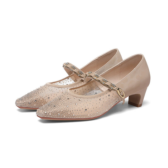 Damen Funkelnde Slingback-Pumps mit zierlichem Riemen und glitzerndem Detail EB