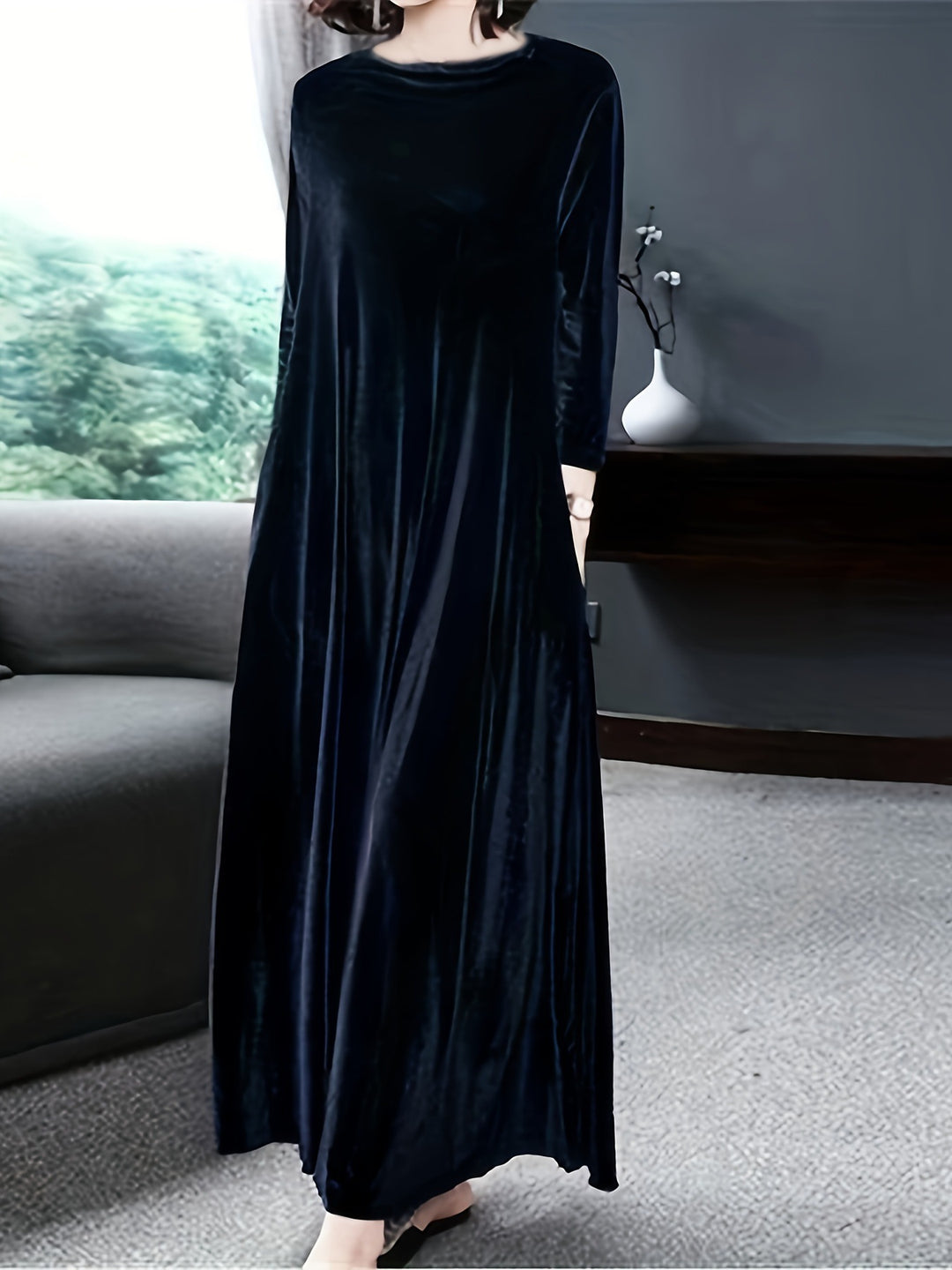 Damen Maxikleid mit elegantem Schnitt und Taschen EB