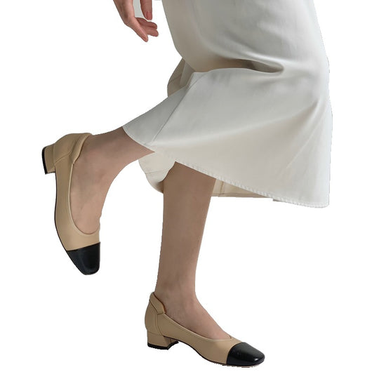 Damen Komfortable Ballerinas mit elegantem Blockabsatz EB