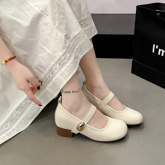 Damen elegantes Mary Jane Schuhwerk mit verstellbarem Riemen EB
