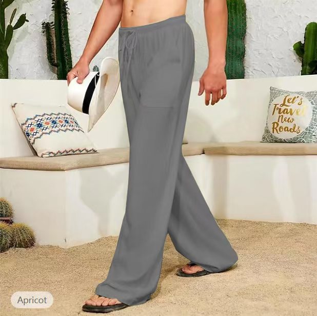 Herren nan weite Leinenhose mit Tunnelzug, aufgesetzten Seitentaschen und Relaxed-Fit Eichborn Berlin