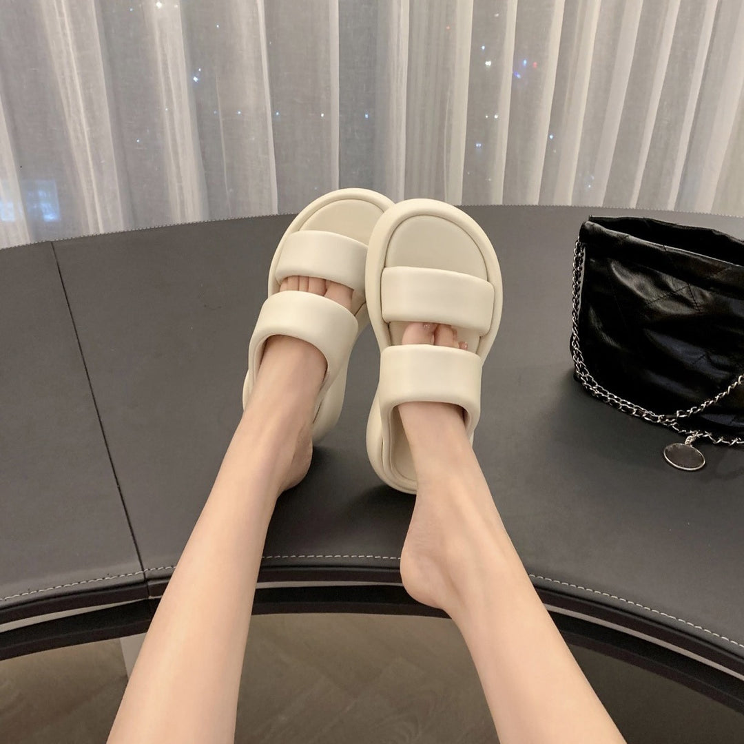 Damen Komfort-Sandalen mit leichtem Plateau und verstellbaren Riemen EB