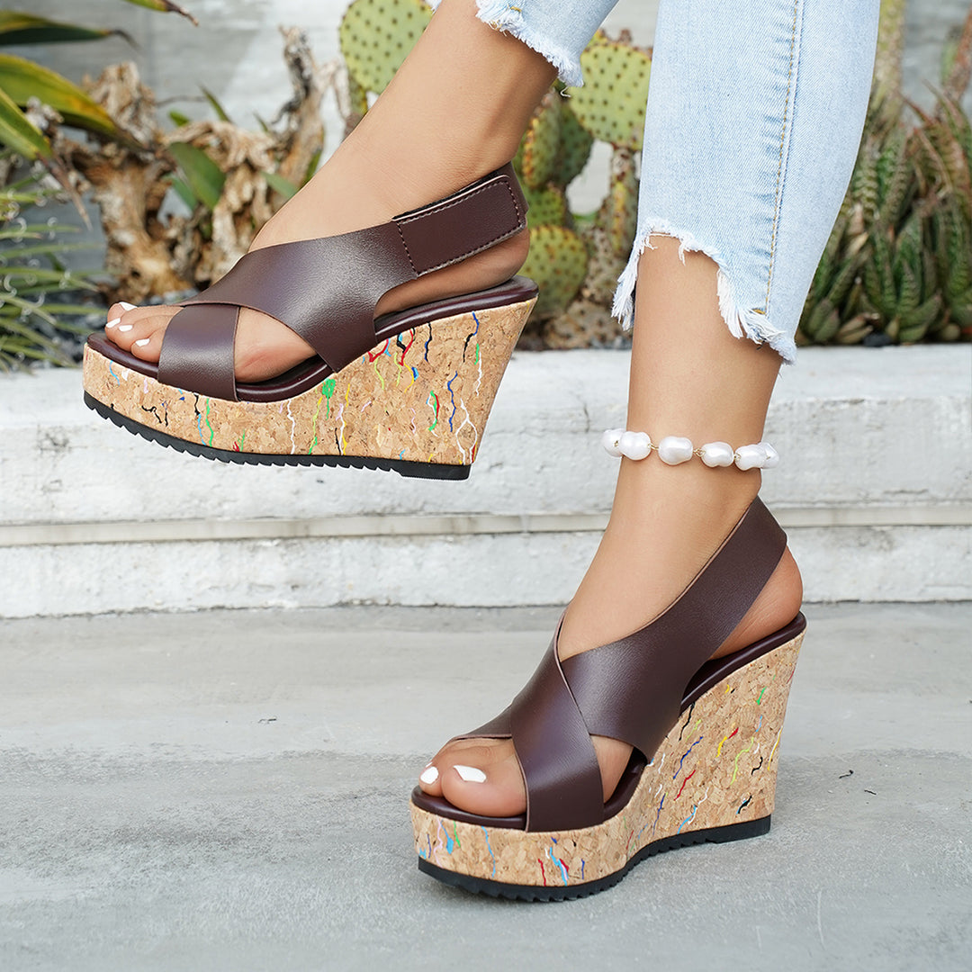 Damen Wedge-Sandalen mit modernem Kork-Design und komfortablem Riemensystem EB