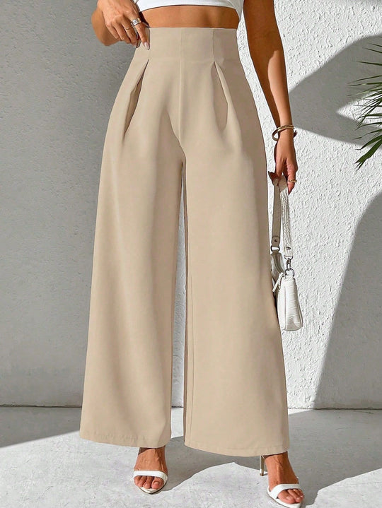 Damen Weite Palazzo-Hose mit elegantem Schnitt und hohen Taillenbund EB