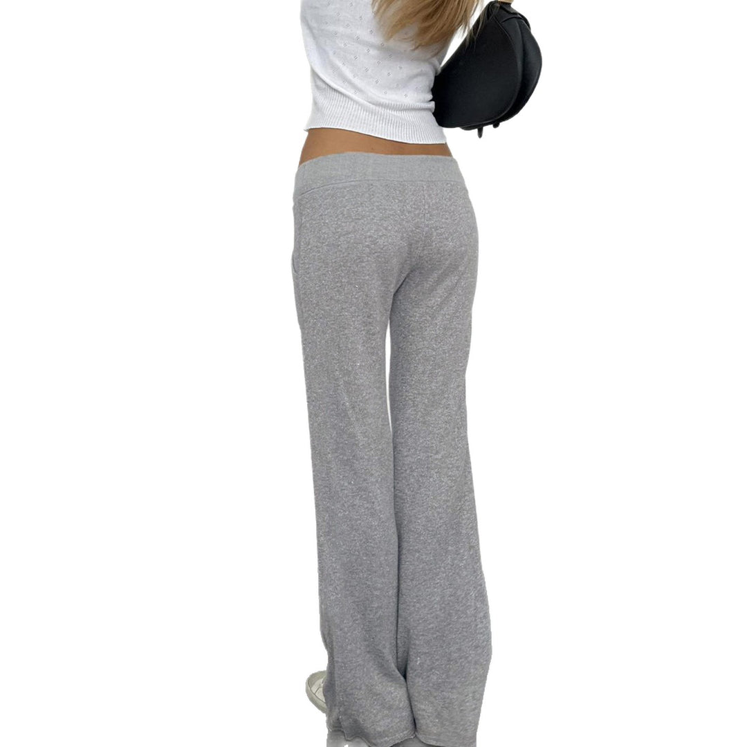 Damen nan weiche Flared-Jogginghose mit Kordelzug, Eingrifftaschen und auffälligem Love-Print EB