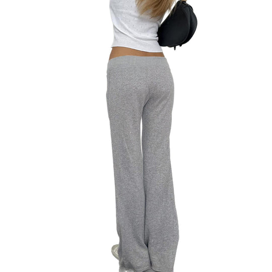 Damen nan weiche Flared-Jogginghose mit Kordelzug, Eingrifftaschen und auffälligem Love-Print EB