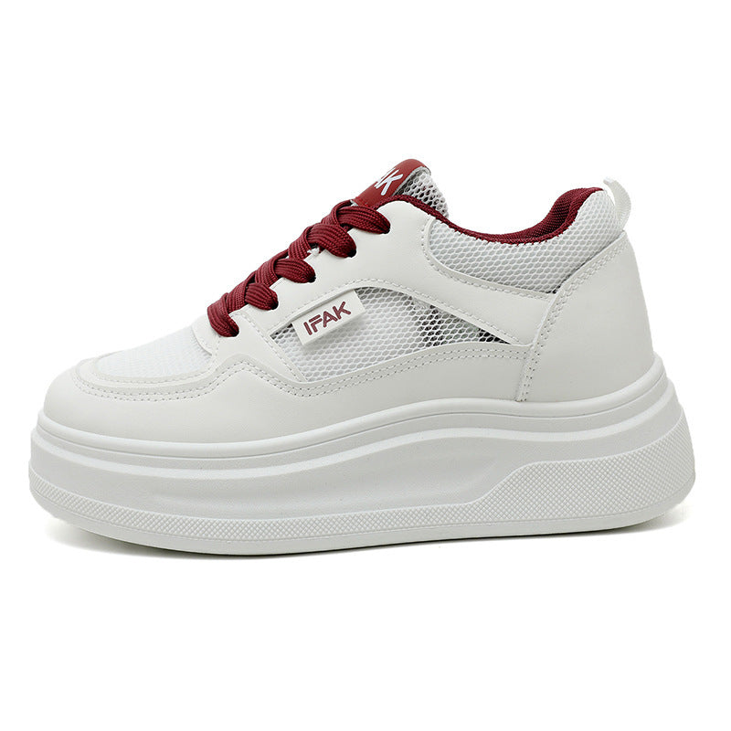 Damen Plateau Sneakers mit atmungsaktiver Mesh-Oberfläche und dämpfender Laufsohle EB