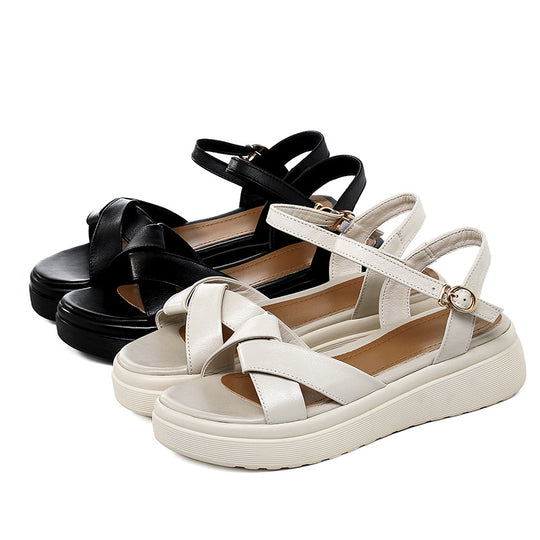 Damen Komfortable Sandalen mit verstellbarem Fesselriemen und modischem Design EB