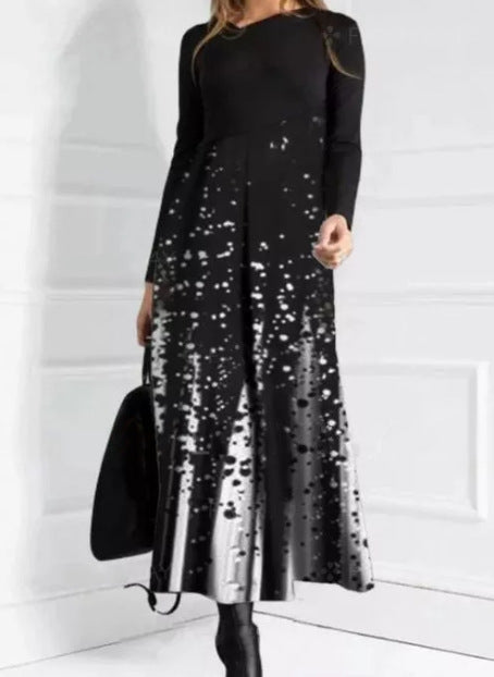 Damen boho-inspiriertes Midikleid mit geschickt kombiniertem Muster EB