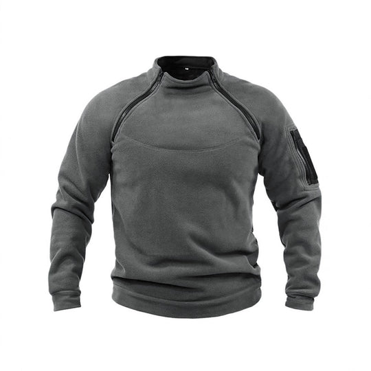 Herren Thermo-Fleecepullover mit hochschließendem Kragen und praktischen Taschen EB