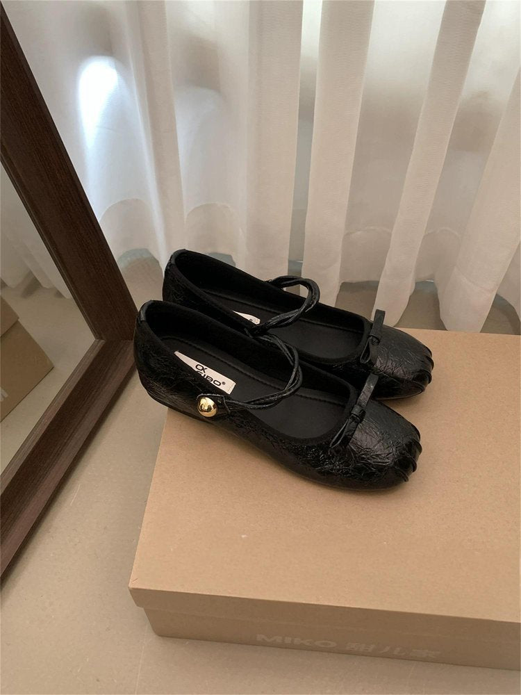 Damen elegante Ballerinas mit dekorativen Schleifen und komfortablem Fußbett EB