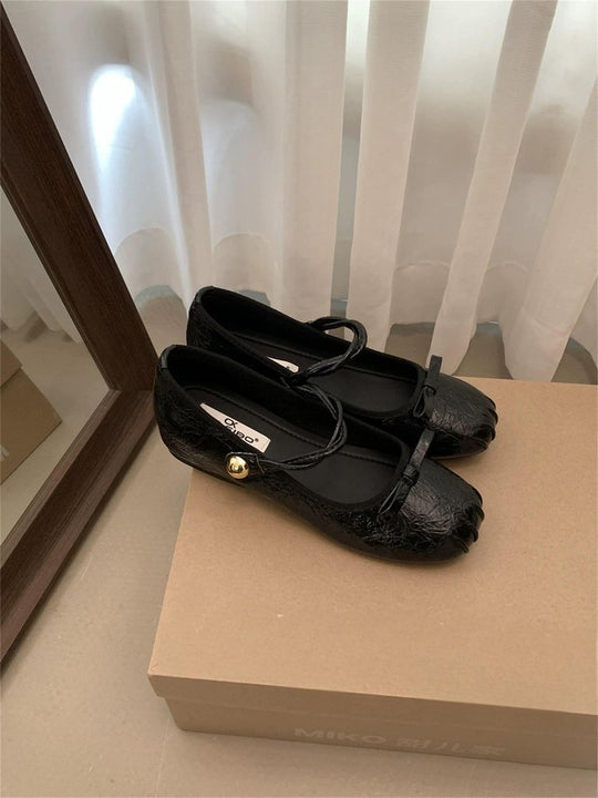 Damen elegante Ballerinas mit dekorativen Schleifen und komfortablem Fußbett EB