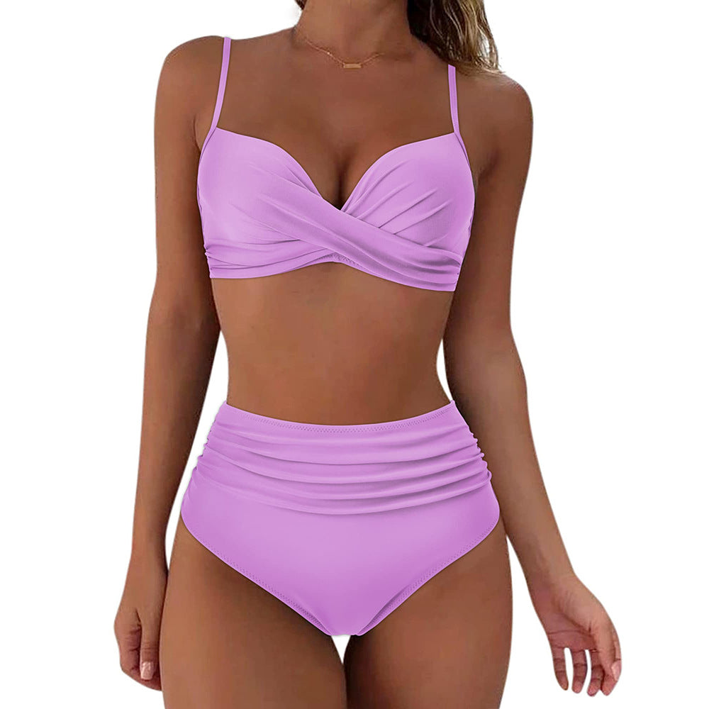 Damen High-Waist Tierdruck-Bikini-Set EB