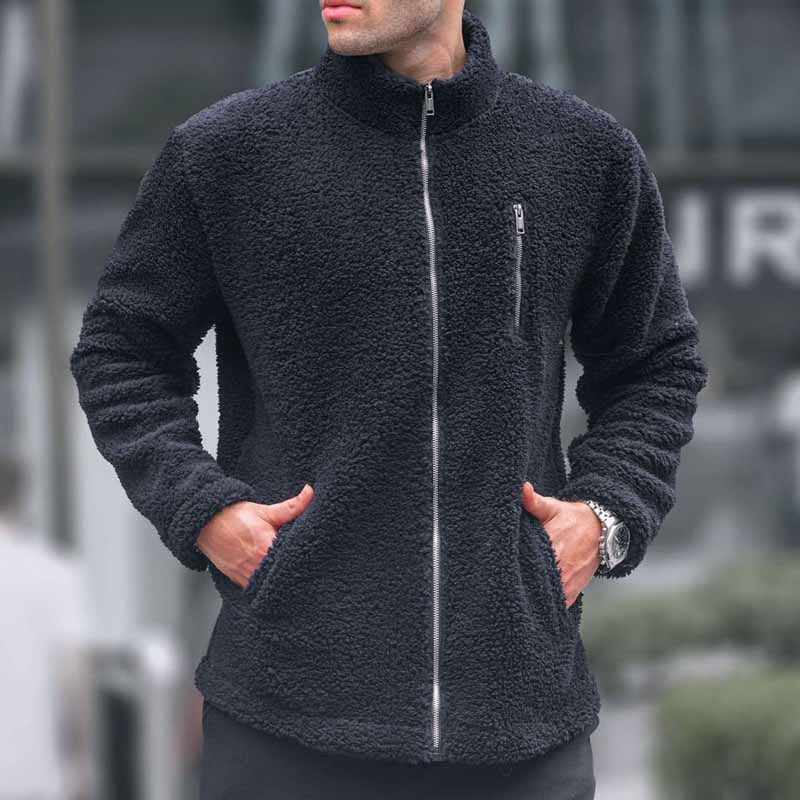 Herren kuschelige Fleecejacke mit praktischem Reißverschluss EB